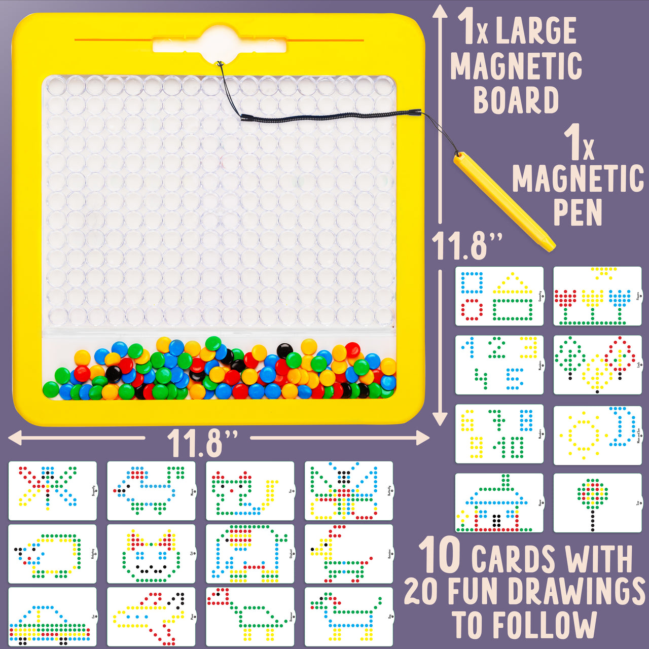 Magnetic Dots Board Large Yellow