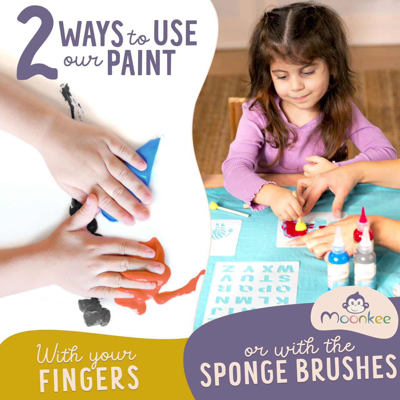 Washable Paint Kids Set 3 Bottles